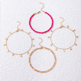 Colorful Crystal Stone Tassel Anklets Bracelets for Women Bohemian Jewelry