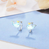 Enamel Cetaceans Clip Earrings No Piercing Women Earrings