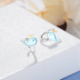 Enamel Cetaceans Clip Earrings No Piercing Women Earrings