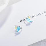 Enamel Cetaceans Clip Earrings No Piercing Women Earrings