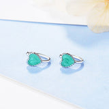 Pink Green Enamel Heart Clip Earrings No Piercing Women Ear Clip
