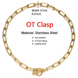Thick Chain Toggle Clasp Choker Stainless Steel Necklaces