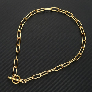 Thick Chain Toggle Clasp Choker Stainless Steel Necklaces