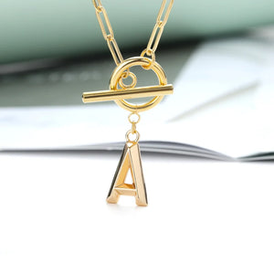 Initial Necklace For Women A-Z Alphabet Necklaces Hip-Hop Jewelry