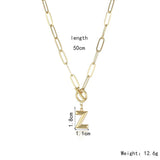 Initial Necklace For Women A-Z Alphabet Necklaces Hip-Hop Jewelry