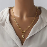 Initial Necklace For Women A-Z Alphabet Necklaces Hip-Hop Jewelry