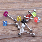 Tongue Nipple Dice Ear Rings Bars Barbell ball Labret Bar