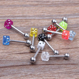 Tongue Nipple Dice Ear Rings Bars Barbell ball Labret Bar