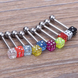 Tongue Nipple Dice Ear Rings Bars Barbell ball Labret Bar