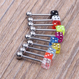 Tongue Nipple Dice Ear Rings Bars Barbell ball Labret Bar