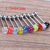 Tongue Nipple Dice Ear Rings Bars Barbell ball Labret Bar