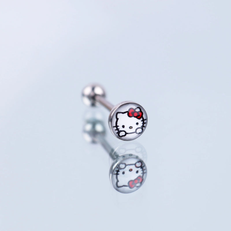 14G Tongue Ring Stainless Steel Barbell Jewelry External Thread