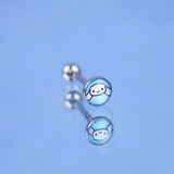 14G Tongue Ring Stainless Steel Barbell Jewelry External Thread
