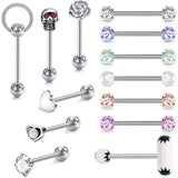 Stainless Steel 14G Tongue Rings Barbell Body Piercing Jewelry