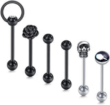 Stainless Steel 14G Tongue Rings Barbell Body Piercing Jewelry