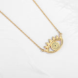 Charm Heart Evil Eye Necklace Zircon 925 Sterling Silver Women Pendant