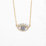 Charm Heart Evil Eye Necklace Zircon 925 Sterling Silver Women Pendant