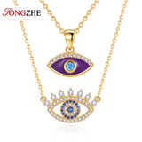 Charm Heart Evil Eye Necklace Zircon 925 Sterling Silver Women Pendant