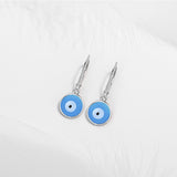 925 Silver Evil Eye Hoop Earrings, Enamel Eye Earrings, Gift Jewelry
