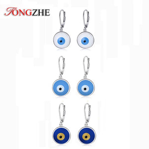 925 Silver Evil Eye Hoop Earrings, Enamel Eye Earrings, Gift Jewelry