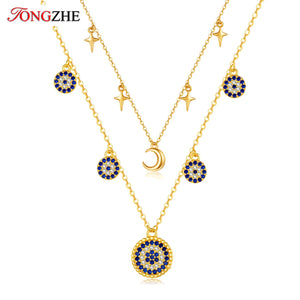 Evil Eye Necklace 925 Silver Chain Choker Bijoux