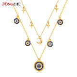 Evil Eye Necklace 925 Silver Chain Choker Bijoux
