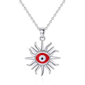 Vintage 925 Silver Evil Eye Necklace for Women