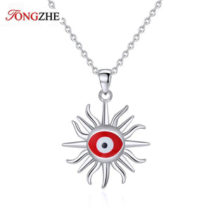 Vintage 925 Silver Evil Eye Necklace for Women