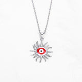 Vintage 925 Silver Evil Eye Necklace for Women