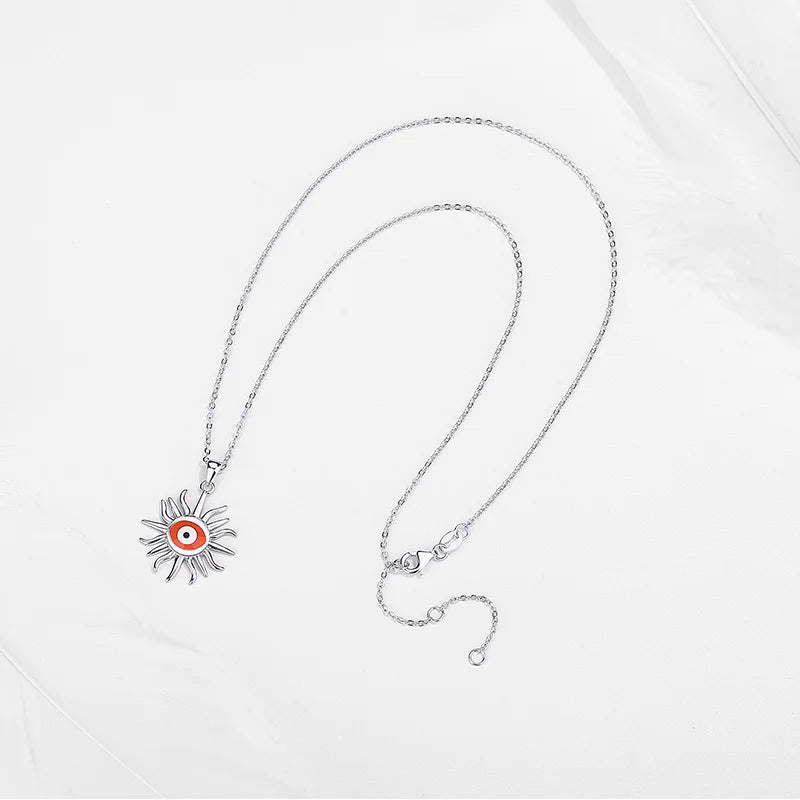Vintage 925 Silver Evil Eye Necklace for Women