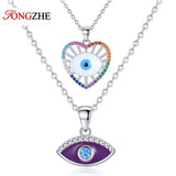 Evil Eye Necklace Choker 925 Sterling Silver Jewelry Lucky Gift
