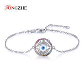 Adjustable 925 Silver Evil Eye Bracelet - Good Luck Jewelry