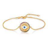 Adjustable 925 Silver Evil Eye Bracelet - Good Luck Jewelry