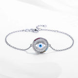 Adjustable 925 Silver Evil Eye Bracelet - Good Luck Jewelry