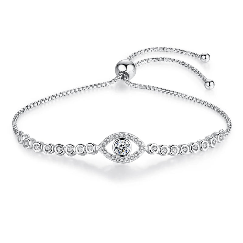 925 Silver Evil Eye Tennis Bracelet Bulgaria Allah Jewelry