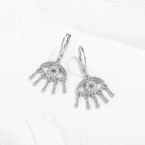 925 Sterling Silver Evil Eye Drop Earrings Female Jewelry