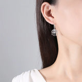 925 Sterling Silver Evil Eye Drop Earrings Female Jewelry