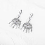 925 Sterling Silver Evil Eye Drop Earrings Female Jewelry