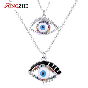 Turkey Evil Eye Necklace Resin Eye 925 Sterling Silver Pendant Choker Chain