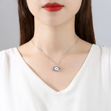 Turkey Evil Eye Necklace Resin Eye 925 Sterling Silver Pendant Choker Chain