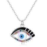 Turkey Evil Eye Necklace Resin Eye 925 Sterling Silver Pendant Choker Chain