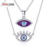 Lucky Evil Eye Necklace 925 Sterling Silver Enamel Jewelry Gift