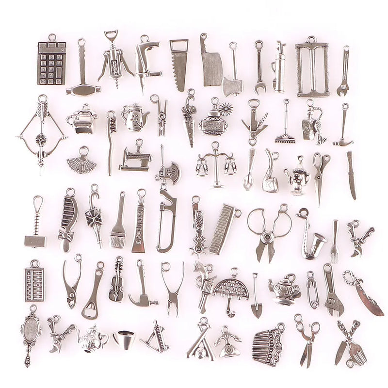 65pcs Vintage Construction Tool Charm Collection DIY Craft