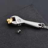 Wrench Cremation Jewelry Spanner Urn Necklace with Heart Stainless Steel Locket