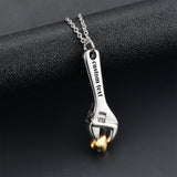 Wrench Cremation Jewelry Spanner Urn Necklace with Heart Stainless Steel Locket
