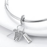 Toothpaste Toothbrush Tooth Pendant Dangle Silver Charms for Bracelet DIY