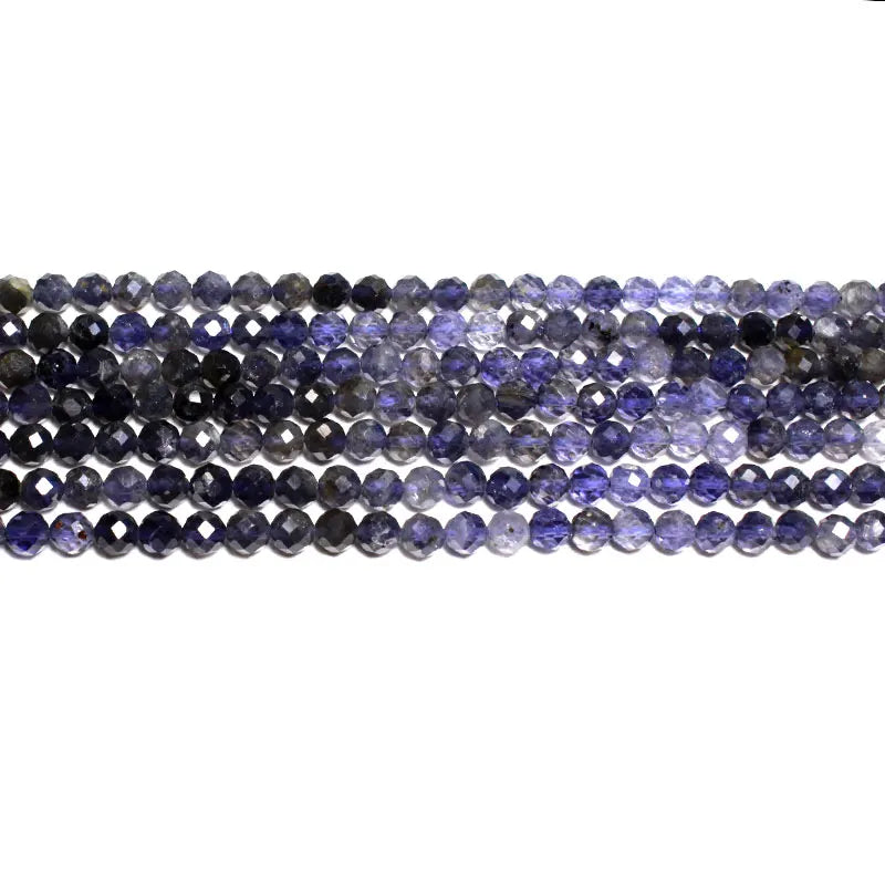 4MM Gradient Cordierite Natural Gem Stone Beads For Jewelry Making
