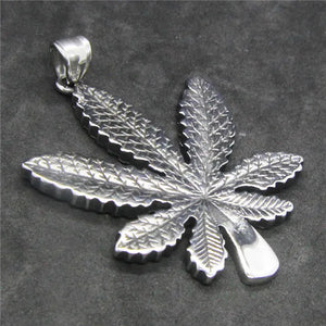 Biker Leaf Pendant Stainless Steel
