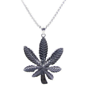 Biker Leaf Pendant Stainless Steel