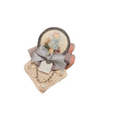 Vintage Bow Badges For Women Lady Portrait Brooches Pins Retro Crystal Jewelry